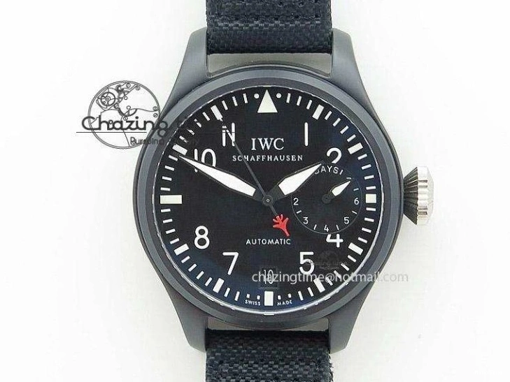 MIROTIME 0123 Big Pilot IW510301 Satin-Polished RG YLF Best Edition Black Dial On Leather Strap A Flexible 7222